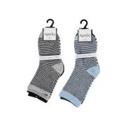 Apollo gestreepte sokken - set van 6 grijs/blauw Jongens Stretchkatoen...