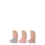 Apollo sokken - set van 6 roze/grijs Meisjes Stretchkatoen All over pr...