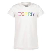 ESPRIT T-shirt met logo wit Meisjes Katoen Ronde hals Logo - 92