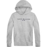 Tommy Hilfiger unisex hoodie met logo grijs melange Sweater Logo - 74