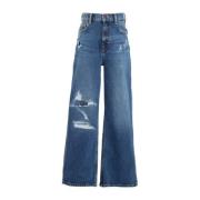 Tommy Hilfiger high waist wide leg jeans MABEL HEMP hempmedium Blauw M...