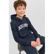 JACK & JONES JUNIOR hoodie JJEJOSH met logo donkerblauw Sweater Logo -...
