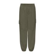 KIDS ONLY GIRL broek KOGECHO olijfgroen Meisjes Polyamide Effen - 140