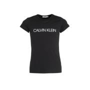 CALVIN KLEIN JEANS slim fit T-shirt met logo zwart Meisjes Biologisch ...