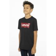 Levi's Kids T-shirt Batwing met logo zwart Jongens Katoen Ronde hals L...