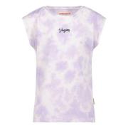 Vingino T-shirt HILLA met all over print paars/wit Meisjes Katoen Rond...