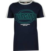 Vingino T-shirt met printopdruk donkerblauw Jongens Katoen Ronde hals ...