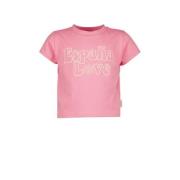 Vingino x Senna Bellod T-shirt met tekst roze Meisjes Katoen Ronde hal...