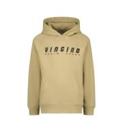 Vingino hoodie met logo zand Sweater Beige Logo - 116