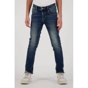 Vingino skinny jeans Amos mid blue wash Blauw Jongens Stretchdenim Eff...