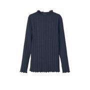 NAME IT KIDS longsleeve NKFNOLINE donkerblauw Meisjes Katoen Opstaande...