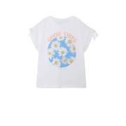 NAME IT KIDS T-shirt NKFFATIME met printopdruk wit Meisjes Katoen Rond...