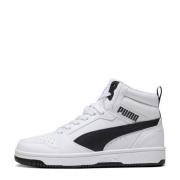 Puma Rebound V6 Mid sneakers wit/zwart Jongens/Meisjes Imitatieleer Me...