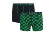 WE Fashion Blue Ridge boxershort - set van 2 blauw/groen Jongens Stret...
