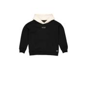 LEVV hoodie FONS met tekst zwart/wit Sweater Tekst - 140