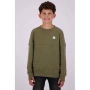 Vingino sweater army groen Effen - 104 | Sweater van Vingino