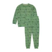 Quapi pyjama PUCK met all over print groen Jongens Stretchkatoen Ronde...