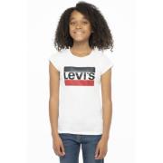 Levi's Kids T-shirt met logo wit/rood/donkerblauw Meisjes Katoen Ronde...