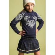 Like Flo sweater met paisleyprint Blauw Paisley - 116