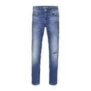 Garcia tapered fit jeans Laszlo 350 vintage used Blauw Jongens Stretch...