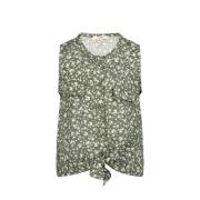 ESPRIT blouse met all over print groen/wit Meisjes Viscose Ronde hals ...