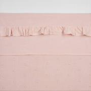 Meyco baby wieglaken Ruffle 75x100 Soft Pink Babylaken Roze Effen