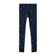 NAME IT KIDS legging NKFVIVIAN met hartjes donkerblauw/roze Meisjes St...