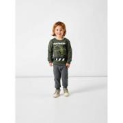 NAME IT MINI sweater NMMNAT met printopdruk donkergroen Printopdruk - ...