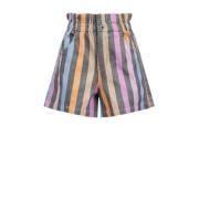 Retour Jeans gestreepte high waist short Wendy grijs/roze/multicolor K...
