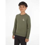 Calvin Klein sweater met logo mosgroen Logo - 140 | Sweater van Calvin...