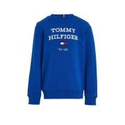Tommy Hilfiger sweater met tekst felblauw Tekst - 152