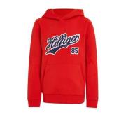 Tommy Hilfiger hoodie met tekst felrood Sweater Jongens Katoen Capucho...