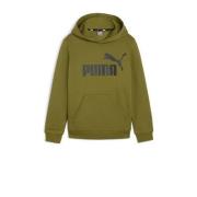 Puma hoodie olijfgroen/zwart Sweater Jongens Katoen Capuchon Logo - 12...