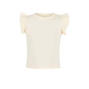 Shoeby T-shirt met ruches ecru Meisjes Stretchkatoen Ronde hals Effen ...