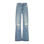 Vingino wide leg jeans Cato medium blue denim Blauw Meisjes Katoen Eff...