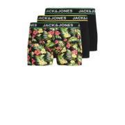 JACK & JONES JUNIOR boxershort JACPINK FLOWERS - set van 3 zwart/groen...