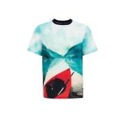 WE Fashion T-shirt met grafische print blauw/rood/zwart Multi Jongens ...