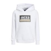 JACK & JONES JUNIOR hoodie JCOLOGAN met logo wit Sweater Logo - 128