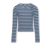 KIDS ONLY GIRL gestreepte longsleeve KOGHEID donkerblauw/lichtblauw Me...