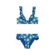 Shiwi triangel bikini Bella blauw/groen Meisjes Gerecycled polyester A...