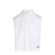 Calvin Klein blouse wit Meisjes Katoen Klassieke kraag Effen - 128