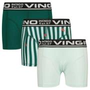 Vingino boxershort Stripe - set an 3 groen/lichtgroen Jongens Stretchk...