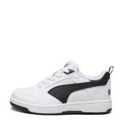 Puma Rebound V6 Lo sneakers grijs/rood/wit Jongens/Meisjes Imitatielee...