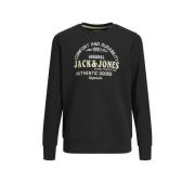 JACK & JONES JUNIOR sweater JJMINDS met logo zwart Logo - 116