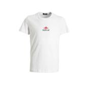 REPLAY T-shirt met logo donkerblauw Wit Jongens Katoen Ronde hals Logo...