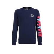 WE Fashion sweater donkerblauw/rood/lichtblauw Meerkleurig - 110/116