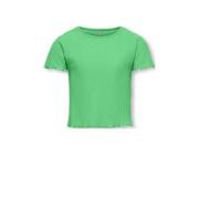 KIDS ONLY GIRL ribgebreid T-shirt KOGNELLA frisgroen Meisjes Polyester...