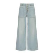 Vingino high waist wide leg jeans Cassie light vintage Blauw Meisjes D...