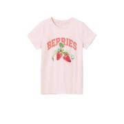 NAME IT KIDS T-shirt NKFDATRUNTE met printopdruk lichtroze Meisjes Bio...