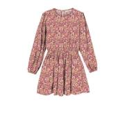 NAME IT KIDS jurk NKFDERMI met bloemenprint fuchsia/multicolor Roze Me...
